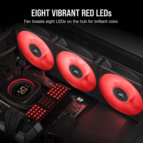 Corsair ML120 LED Elite 120mm Red LED Cabinet Fan (Single Pack)